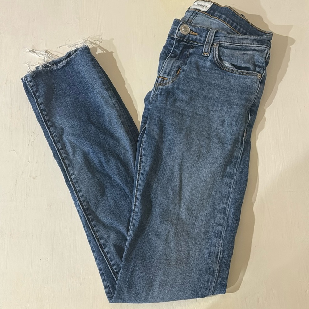 Hudson Talley, deep cuff, crop skinny jeans